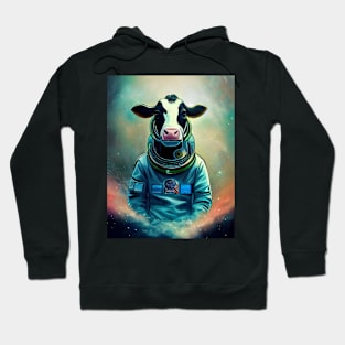 Retro Cow In Spacesuit Hoodie